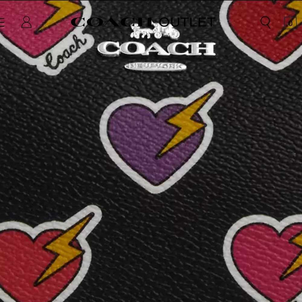 New Coach CW452 Nolita 19 With Heart Bolt Print Black Multi - Picture 12 of 12